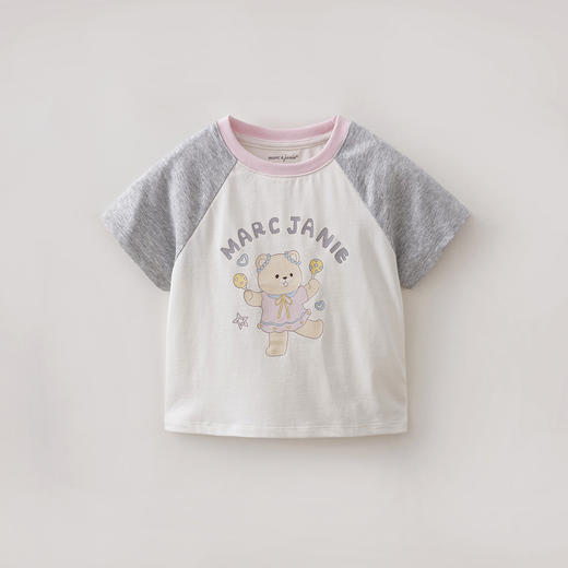 马克珍妮快乐小熊女童凉感插肩T恤2026年夏装新款560837 商品图1