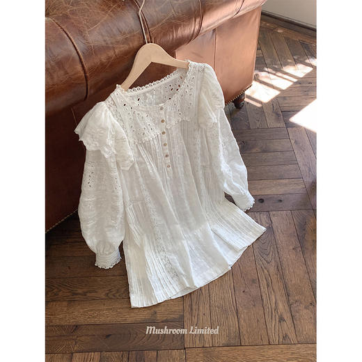 金蘑菇菇 Conte d’ete 凯瑟琳的衣橱 / 100棉 夏日氛围感小白裙 商品图10