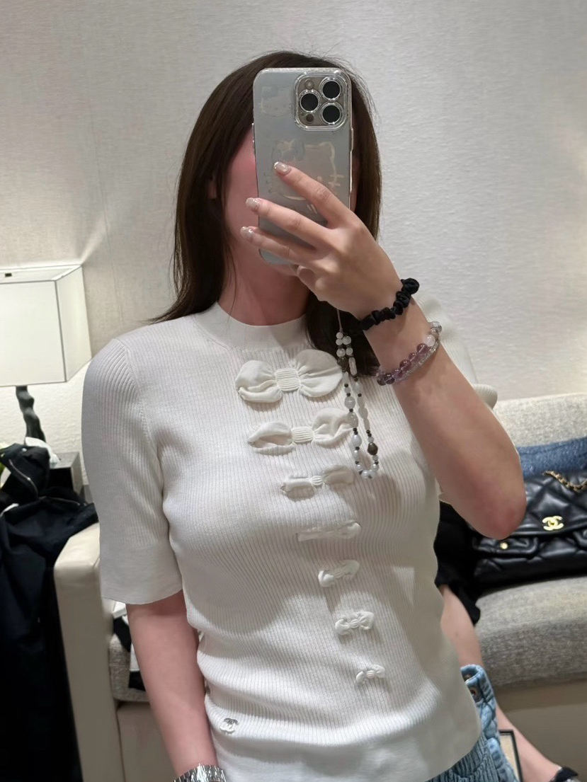 CH-S 25K 蝴蝶结针织短袖