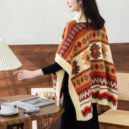 苏苏姐家守望翻领大披肩手工diy钩针编织毛线团材料包 商品图2