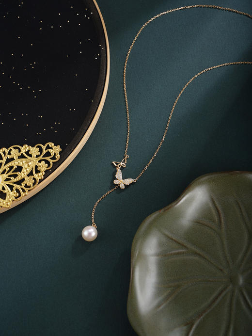 子佩集【浮光蝶梦】银S925珍珠惜王妃套链项链【YL0130】双色蝴蝶2602 商品图3