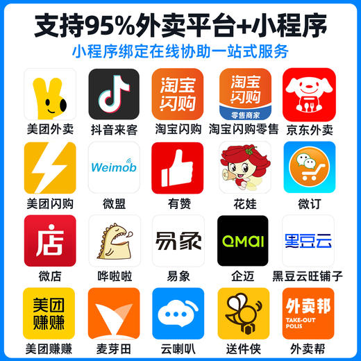 易联云K4打印机支持饿了么美团外卖自动接单WIFI/4G有赞微店微盟食堂点餐小程序云打印机 商品图3