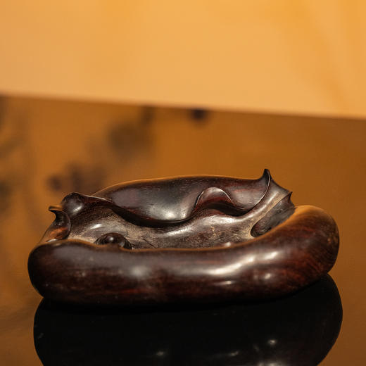 清	紫檀整挖荷叶纹水洗 商品图3