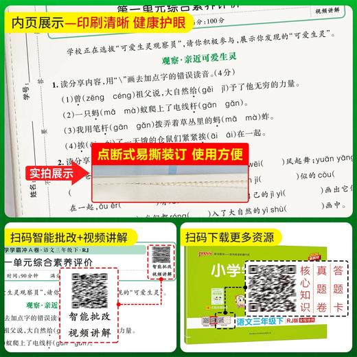 2026春pass小学学霸冲A卷语文数学英语绿卡冲A卷科学一二三四五六年级下册小学同步单元卷期中期末卷专项复习 商品图2