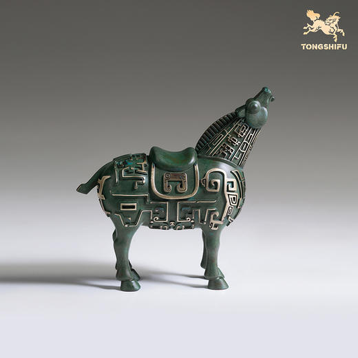 铜师傅 陕西历史博物馆系列《彩绘啸马铜摆件》青铜摆件 商品图4