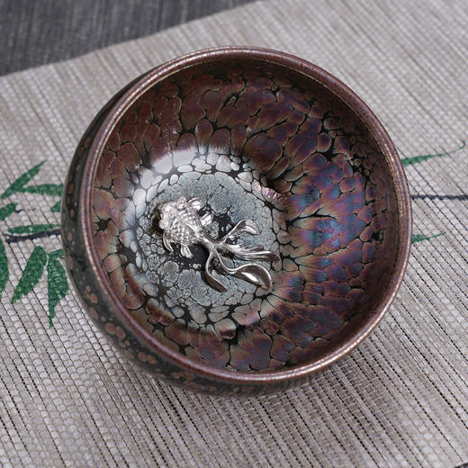 子佩集【吉庆有余】S990银摆件【YSYCJ003】茶具品茗杯原创作品茶杯紫金鱼2509 商品图0