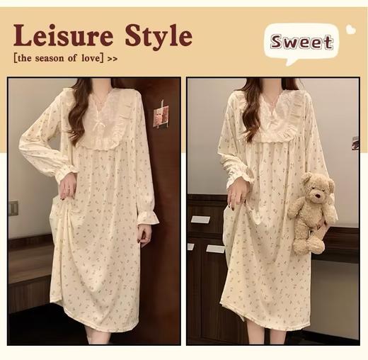 GZ买手优选云朵棉睡衣女长袖睡裙ins风薄款家居服170794350（预售3-5天发货） 商品图3