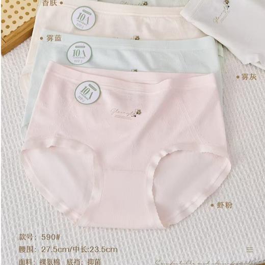 新款女士无缝内裤裸氨棉舒适透气三角裤小清新少女裤头0590 商品图0