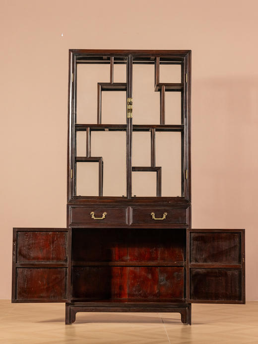 民国	红木玻璃活扇博古架（一对） 商品图3