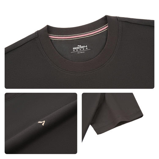 【光盾Sorona】柒牌男装2026夏季圆领新疆棉吸湿速干凉感短袖T恤 130T71930 商品图3