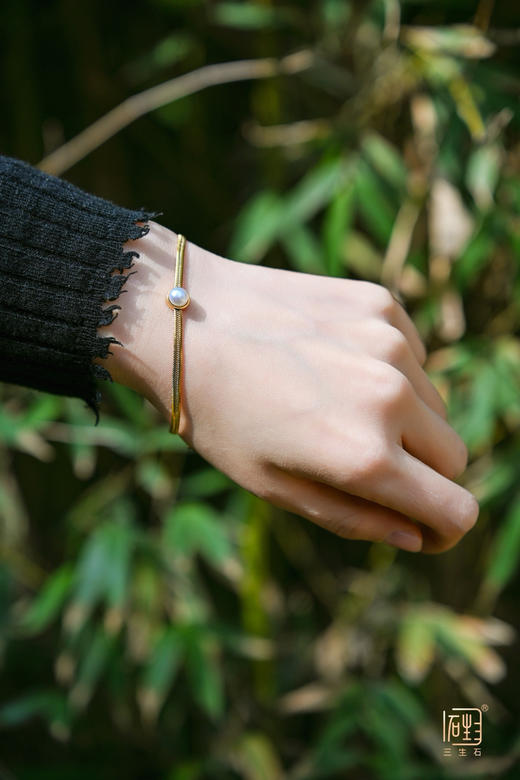 春日绽放 | 三生石本色珍珠钛钢镀金耳钉/天然珍珠软蛇骨手链 补水套装福利 商品图1