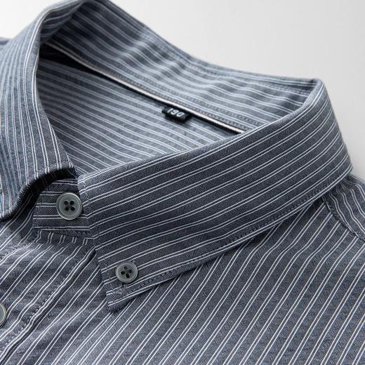 【DM】大依优型大码男装夏季竖条纹短袖衬衫商务休闲棉质翻领上衣T恤320 商品图4