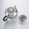子佩集【花开福盈】S999银摆件【ZJ036】茶具牡丹花嵌金小茶壶2509 商品缩略图9