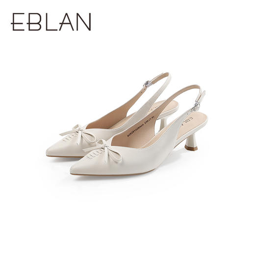 伊伴2026夏季法式超显瘦尖头深V编织羊皮鞋面高跟鞋B26261428 商品图4