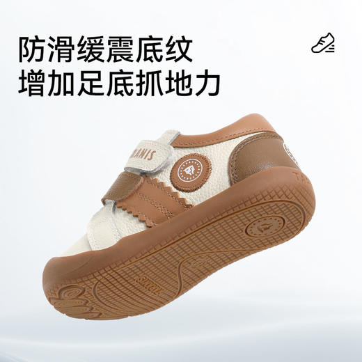 泰兰尼斯春季新款牛皮步前鞋男宝宝包头赤足鞋子女童婴幼儿宝宝鞋T03B6A8501 商品图3