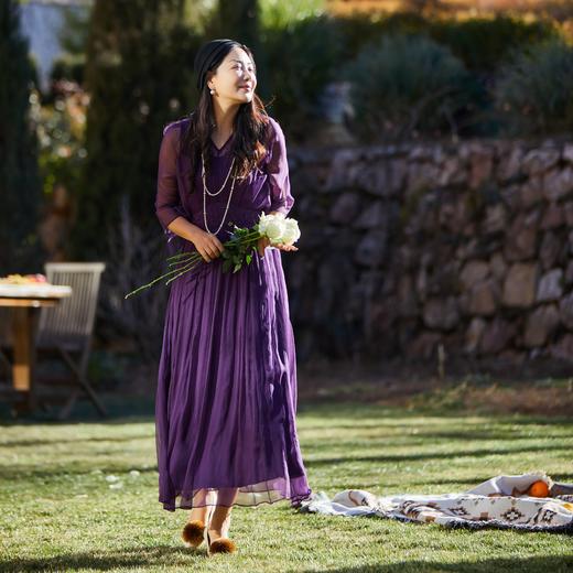 【林栖设计小店】花间缱绻|优雅绣花多色修身显瘦2026夏新款真丝连衣裙1962200 商品图2