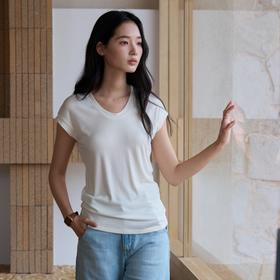 SPLELED 蚕丝羊毛蛋领T 9973 美利奴羊毛+兰精天丝+桑蚕丝 云柔般触感 细腻柔软 顺滑亲肤透气