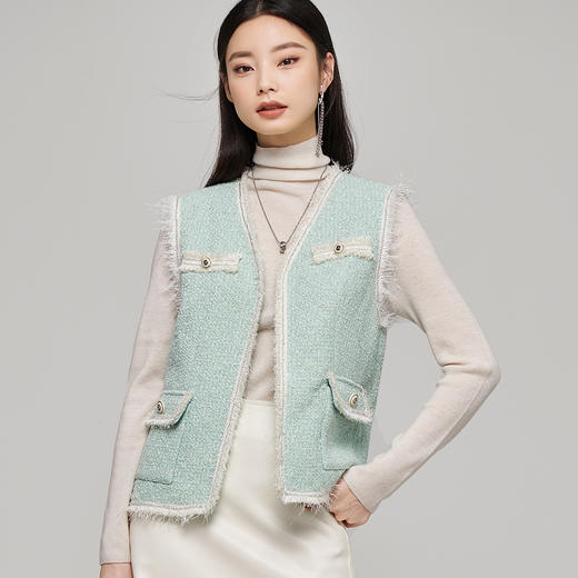 芳外新款香风马甲背心外套百搭显气质上衣8T22CN1342 商品图3