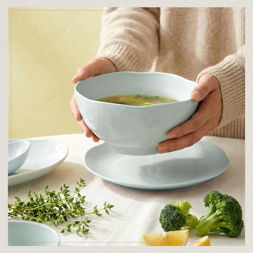 【玛戈隆特】荷塘月色餐具套装家用高端骨瓷简约盘碗碟高颜值中式绿色 商品图3