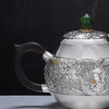 子佩集【花开福盈】S999银摆件【ZJ036】茶具牡丹花嵌金小茶壶2509 商品缩略图6