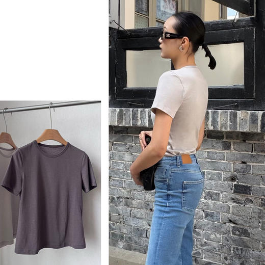 小圆领防晒棉麻T 商品图4