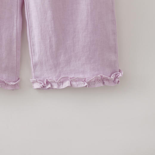 马克珍妮100%亚麻女童甜酷花边直筒裤2026年夏装新款560960 商品图4