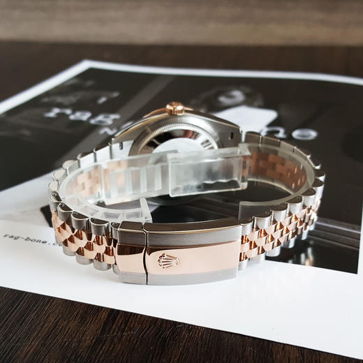 【95新】ROLEX 劳力士126281RBR-0007天文台认证自动机械机芯日期显示36MM（中性款）日志型系列蚝式钢/18k玫瑰金表圈镶嵌原厂钻石120226AK47 商品图6