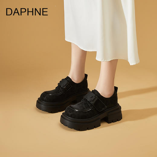 达芙妮英伦风乐福鞋女2026春季新款鞋子增高厚底jk小皮鞋爆款单鞋2501017 商品图8