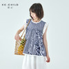 棵初2026年夏季新款亲子中大女童格纹花边无袖小衫轻薄甜美风上衣 商品缩略图0