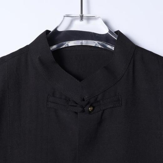 SDSA男装2026新款高贵轻奢新中式简约纯色盘扣立领衬衫百搭舒适 商品图1