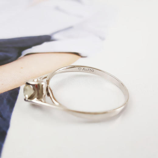【天然正品】AU750白金简约时尚0.14克拉钻石戒指15号（戒圈可改）251225TJ04 商品图6