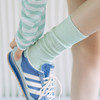 靴下物袜子女薄款堆堆小腿袜M刺绣设计miu系纯色款透气中长筒棉袜 商品缩略图0