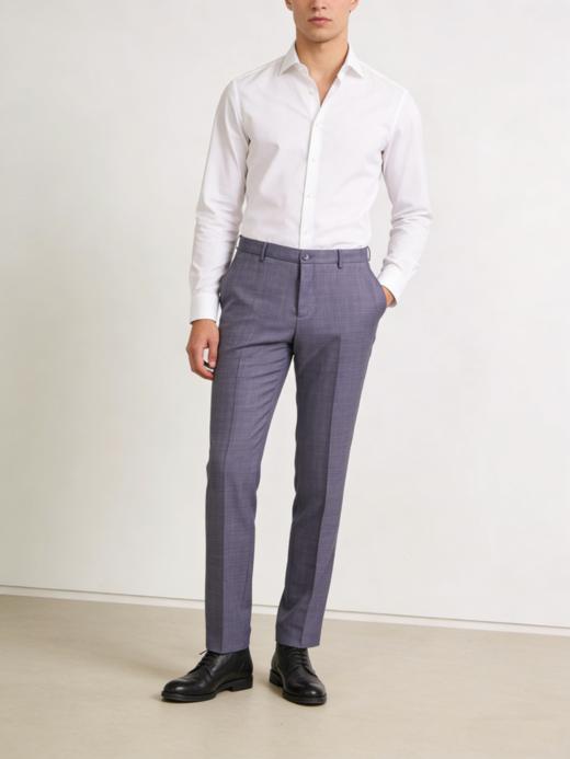 G2000男装SS26商场新款【BLACK】【高纱支绵羊毛】修身西裤61455203 商品图0