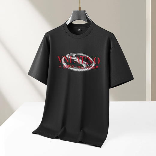 【DKP】【新疆棉】大依优型大码男装螺纹领短袖T恤时尚休闲印花短袖上衣 商品图1