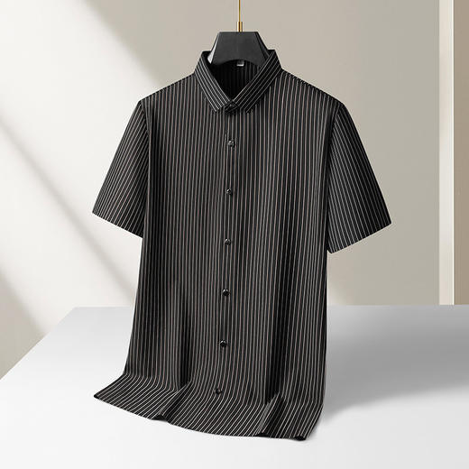 【DKP】大依优型大码男装夏季显瘦细条纹短袖衬衫无痕商务休闲上衣T恤 商品图3