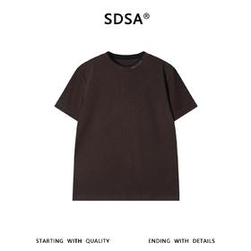 SDSA男装2026新款高贵轻奢美式拼接领口印花字母圆领长袖T恤百搭