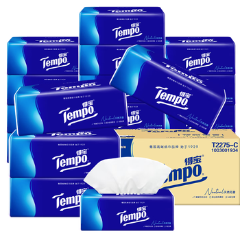 得宝抽纸 18包*4层90抽 抽取式面巾纸 纸巾 天然无香 整箱销售T2275-C /家庭清洁/纸品 /清洁纸品 /抽纸