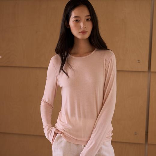 老米优品🎈一件会“呼吸”的天丝长袖，轻薄软糯，好品质基础款！《 蚕丝羊毛圆领T》美利奴羊毛+兰精天丝+桑蚕丝 韩系针缝工艺 温润细腻 超有质感！ 商品图5