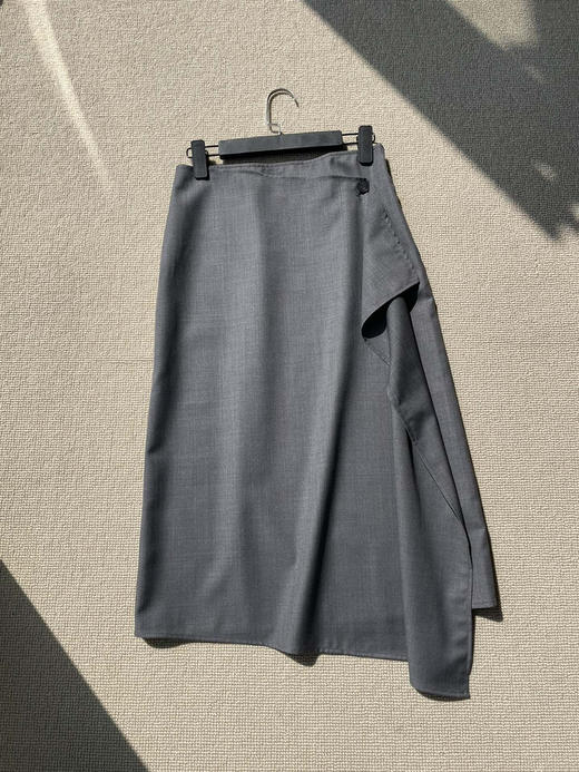 314-5 独家圆正 小禾 精纺羊毛 设计感 褶皱 半身裙 商品图9