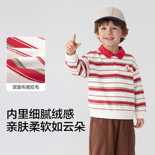 【商场同款】巴拉巴拉童装儿童卫衣男童2026新款春装撞色翻领上衣 商品图3