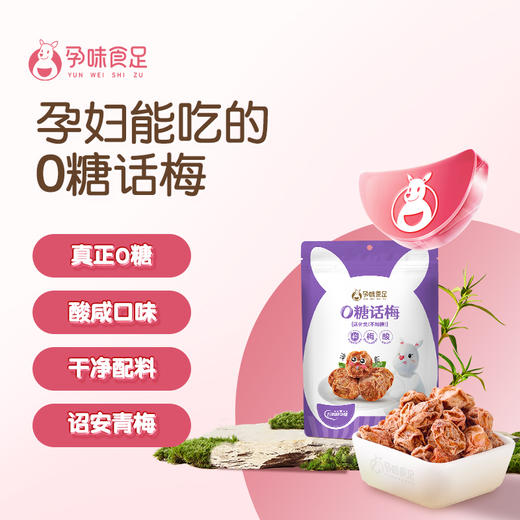 【品牌自营】孕味食足0糖话梅缓解孕吐开胃解腻小零食 话梅80g/袋 商品图1