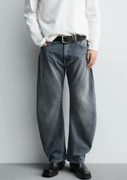 春秋2026新款复古水洗宽松男士牛仔裤高街弯刀裤裤子 商品图1