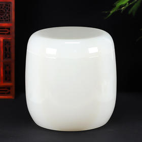 骨灰坛天然玉石阿富汗白玉净面款骨灰桶骨灰盒22.5*23cm