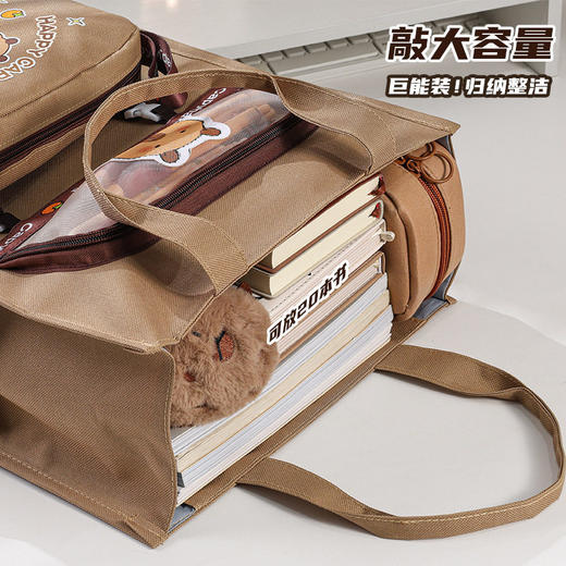 卡皮巴拉A4补习袋高颜值手提帆布包大容量便捷式儿童补课包美术袋 商品图3