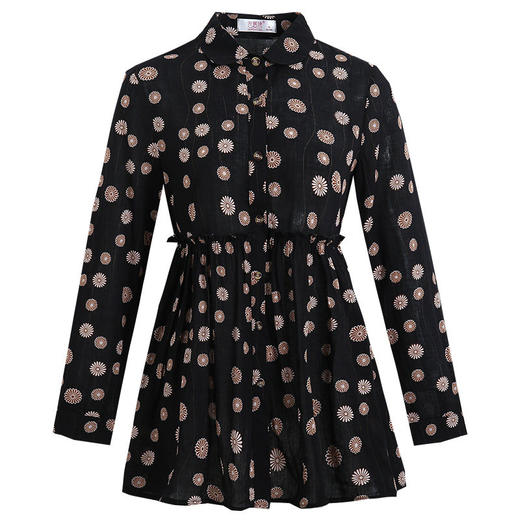 长袖衬衫女春秋薄款2026新款大码女装中年妈妈衬衣遮肚子裙摆上衣 商品图4