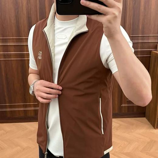 意式老钱风男装春夏薄款男士户外速干透气立领运动休闲马甲   YH-77049 商品图3