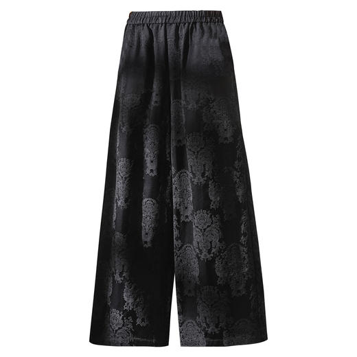 提花九分裤2026年早春新款阔腿裤宽松休闲裤QYM-K607 商品图4