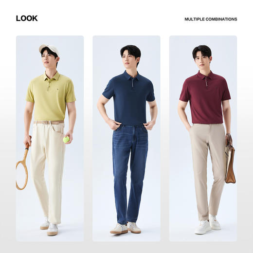 【10A抗菌2A防螨/新疆棉】柒牌男式短袖POLO衫26春夏新品舒适短t 130T70250 商品图5