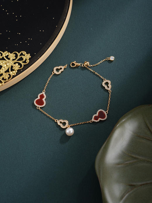 子佩集【福禄欢颜】银S925珍珠惜王妃手链【W6564】双色红葫芦2602 商品图9
