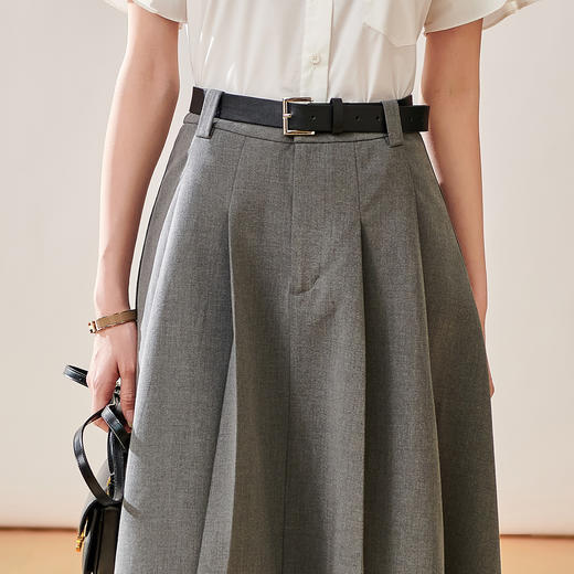 芳外新款简约通勤半身裙显瘦西装高腰A字裙女8T23CI1028 商品图4